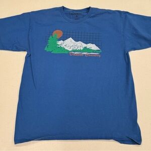 Dakine Outdoor Sportswear Blue Wilderness Mountains Graphic Men's Shirt Large